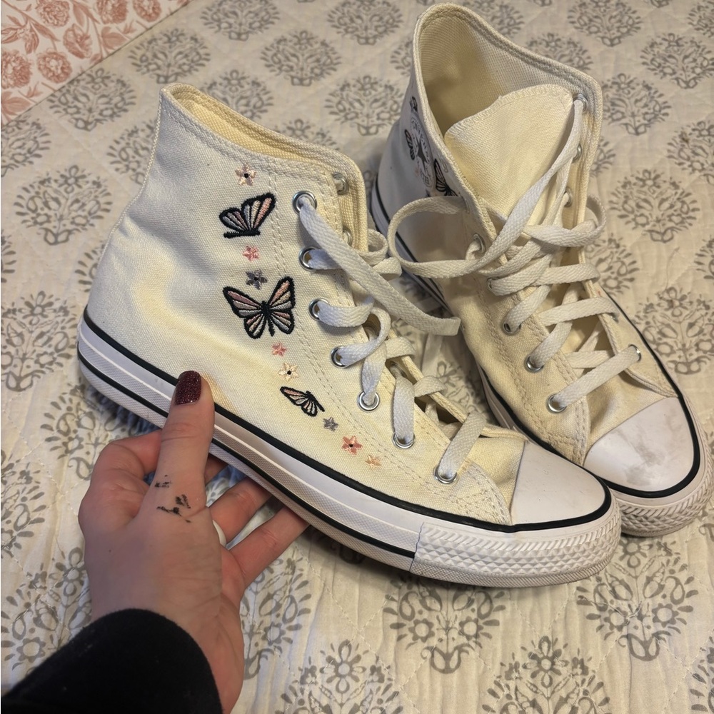Converse Cream High-Top Sneakers